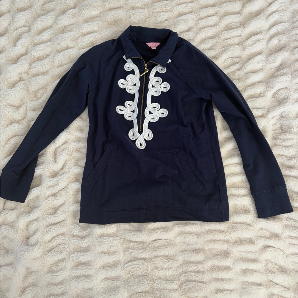 Lilly Pulitzer Navy Blue Skipper Pullover